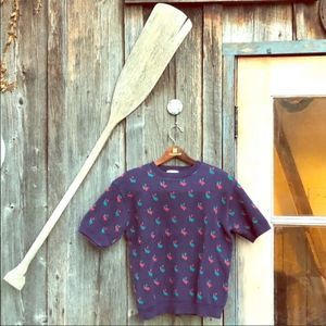 euc vtg•apple crop sweater short sleeves